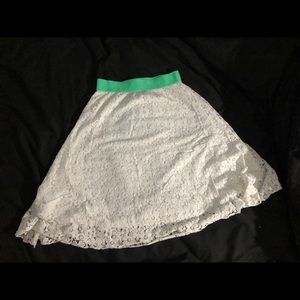 Lularoe Midi Skirt White Lace